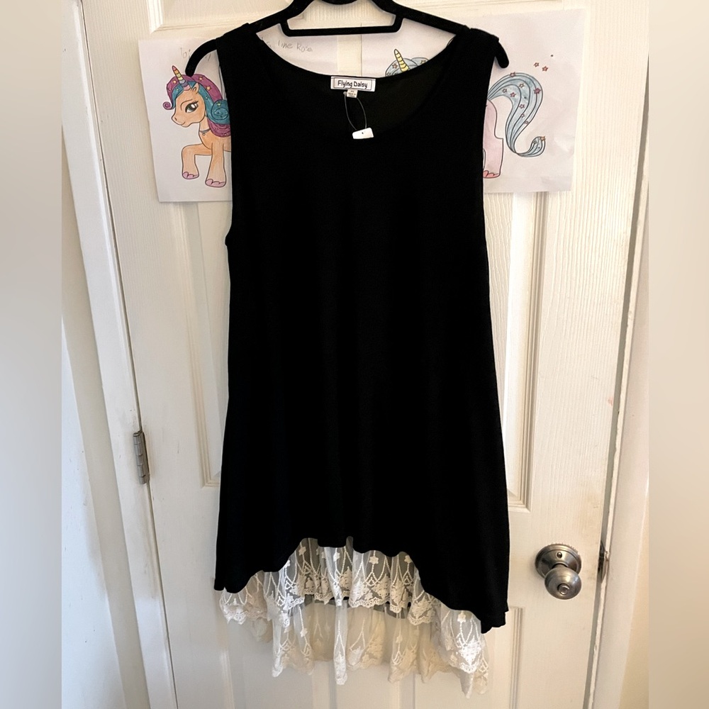 NWT Boutique Lace Hem Tank Dress Size XL